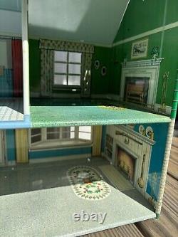 Vintage Louis Marx MAR Toys Lithograph Tin Dollhouse 2 Story Colonial