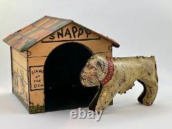 Vintage Louis Marx Snappy The Miracle Dog With House Tin Litho Toy 1930's Era