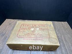 Vintage Louis Marx Stream Line Electric Tin Train Set Original Box