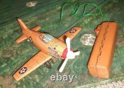 Vintage Louis Marx Tin Toy Plane With Controller 7x7