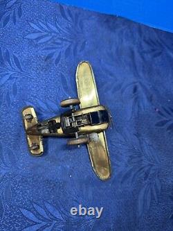 Vintage Louis Marx Tin Wind Up Looping Roll Over Airplane