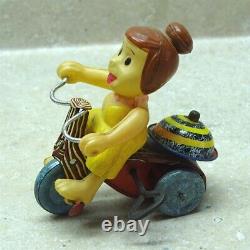 Vintage Louis Marx Wilma Flintstone Windup Tricycle, Hanna Barberra, Works