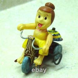 Vintage Louis Marx Wilma Flintstone Windup Tricycle, Hanna Barberra, Works