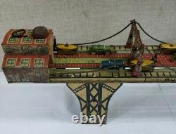 Vintage Luois Marx & Comp Busy Bridge Tin Litho