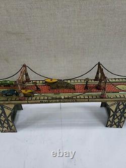 Vintage Luois Marx & Comp Busy Bridge Tin Litho