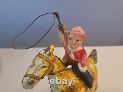 Vintage MARX 1925 Tin Wind Up Toy, Lithographed & Celluloid, RIDE'EM COWBOY