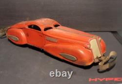 Vintage MARX 1930's Red Lithographed Tin Windup Marvel Bumper Car #711