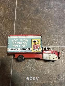 Vintage MARX 1950's Toy Truck Dodge Delivery, Toy Town Express Van Lines