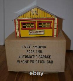 Vintage MARX 3266 Automatic Toy Tin Litho Garage in Original Box