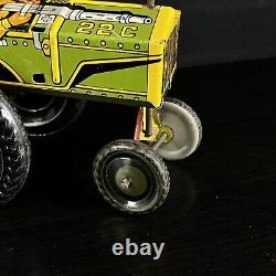 Vintage MARX ARMY JUMPIN JEEP Wind-Up Tin Military Toy