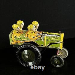 Vintage MARX ARMY JUMPIN JEEP Wind-Up Tin Military Toy