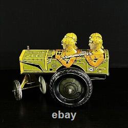 Vintage MARX ARMY JUMPIN JEEP Wind-Up Tin Military Toy