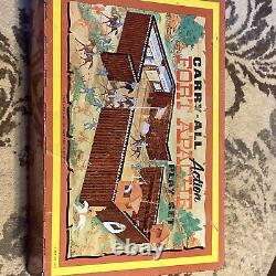 Vintage MARX FORT APACHE Play Set #4685 Indian Calvary Tin Case Damages Read