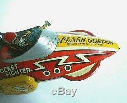 Vintage MARX Flash Gordon Rocket Fighter Wind-Up Tin Toy Space Ship