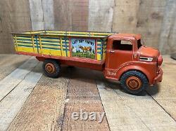 Vintage MARX LAZY DAY FARM TRUCK tin pressed steel Stake Bed