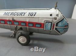 Vintage MARX MECHANICAL WIND UP TIN LITHO MERCURY 107 HELICOPTER withBOX