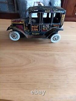 Vintage MARX Old Jalopy Wind-up Toy Car Truck With Key Black Model T Tin Litho