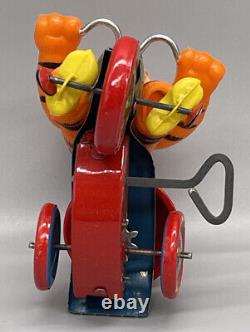 Vintage MARX TIGER TRIKE WIND-UP Tin Toy with REVOLVING BELL With Box Japan WORKS