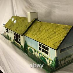 Vintage MARX TIN RANCH DOLL HOUSE DOLLHOUSE 1950s LITHO TIN STEEL METAL MCM CUTE