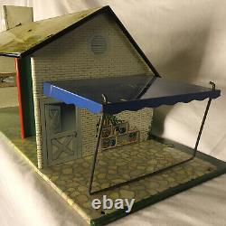 Vintage MARX TIN RANCH DOLL HOUSE DOLLHOUSE 1950s LITHO TIN STEEL METAL MCM CUTE