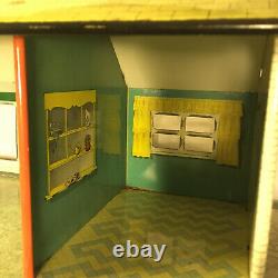 Vintage MARX TIN RANCH DOLL HOUSE DOLLHOUSE 1950s LITHO TIN STEEL METAL MCM CUTE