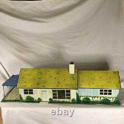 Vintage MARX TIN RANCH DOLL HOUSE DOLLHOUSE 1950s LITHO TIN STEEL METAL MCM CUTE