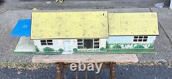 Vintage MARX TIN RANCH DOLL HOUSE Play Set 1950s Litho Metal MCM Mid Century EUC