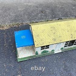 Vintage MARX TIN RANCH DOLL HOUSE Play Set 1950s Litho Metal MCM Mid Century EUC