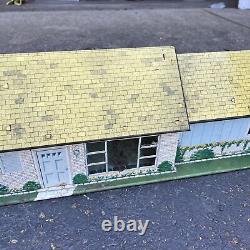 Vintage MARX TIN RANCH DOLL HOUSE Play Set 1950s Litho Metal MCM Mid Century EUC