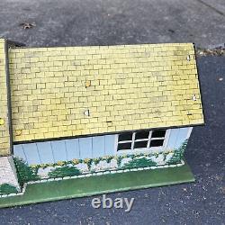 Vintage MARX TIN RANCH DOLL HOUSE Play Set 1950s Litho Metal MCM Mid Century EUC