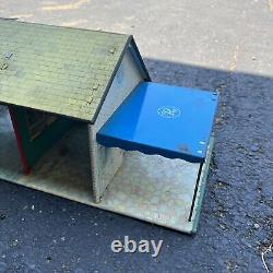 Vintage MARX TIN RANCH DOLL HOUSE Play Set 1950s Litho Metal MCM Mid Century EUC