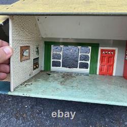 Vintage MARX TIN RANCH DOLL HOUSE Play Set 1950s Litho Metal MCM Mid Century EUC