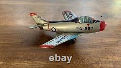 Vintage MARX Tin Friction Air Force Fighter Jet Airplane