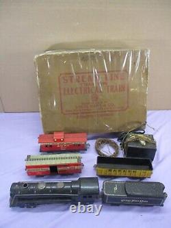 Vintage MARX Tin Litho Stream Line Steem Type Electrical Train Set Original Box