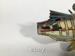 Vintage MARX Tin Lithograph BUCK ROGERS Wing Up Toy Rocket Ship