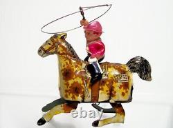 Vintage MARX Tin Lithograph RIDE'EM COWBOY Wind-up Toy (WORKING CONDITION)