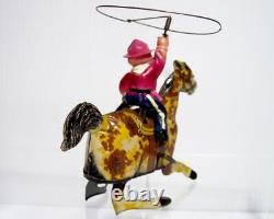 Vintage MARX Tin Lithograph RIDE'EM COWBOY Wind-up Toy (WORKING CONDITION)