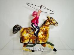 Vintage MARX Tin Lithograph RIDE'EM COWBOY Wind-up Toy (WORKING CONDITION)