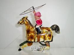 Vintage MARX Tin Lithograph RIDE'EM COWBOY Wind-up Toy (WORKING CONDITION)