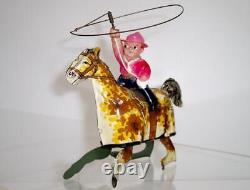 Vintage MARX Tin Lithograph RIDE'EM COWBOY Wind-up Toy (WORKING CONDITION)