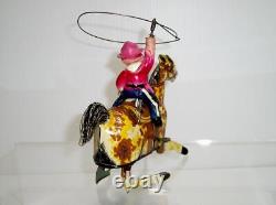 Vintage MARX Tin Lithograph RIDE'EM COWBOY Wind-up Toy (WORKING CONDITION)