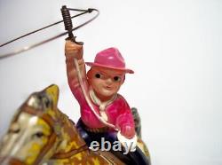 Vintage MARX Tin Lithograph RIDE'EM COWBOY Wind-up Toy (WORKING CONDITION)