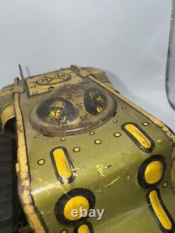 Vintage MARX Toys 12 Army Tank Litho Wind Up Tin Military Toy 1334539 USA Rare