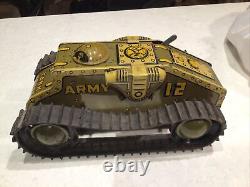 Vintage MARX Toys 12 Army Tank Litho Wind Up Tin Military Toy 1334539 USA Rare