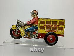 Vintage MARX Toys Tin Litho SPEED BOY DELIVERY MOTORCYCLE