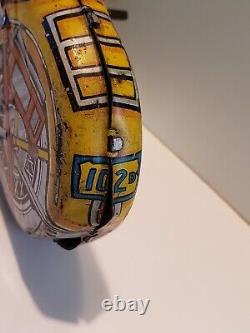 Vintage MARX Wind-up Tin Police Motorcycle