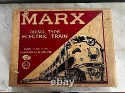Vintage MARX diesel type electric model train 1950's, ORIGINAL BOX