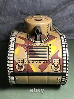 Vintage Marx 10 Doughboy Tank Tin Wind Up Toy Works Missing Key