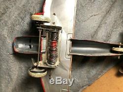 Vintage Marx 14 Tin Bomber Airplane Motor works USA Good condition