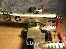 Vintage Marx 14 Tin Windup TWA Airplane Gold & Black Motor works USA